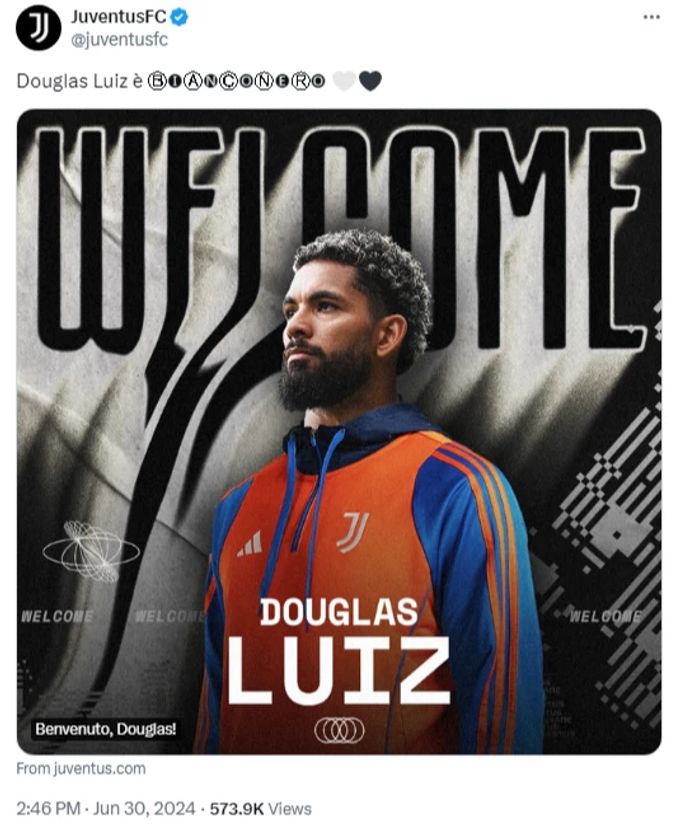 Juventus Turin gibt die Verpflichtung von Douglas Luiz bekannt. Der Brasilianer ist der Freund von Alisha Lehmann. Douglas Luiz Alisha Lehmann