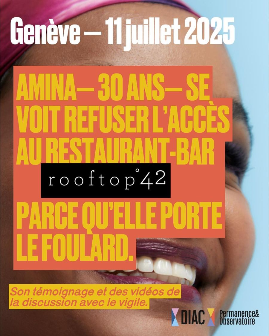 Hier machen die Beratungsstelle für anti-muslimischen Rassismus und Amina auf Instagram auf den Vorfall im Rooftop42 aufmerksam.