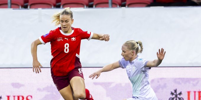 Nadine Riesen während dem Spiel gegen Norwegen. Nadine Riesen