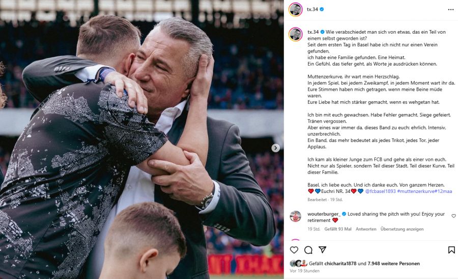 In der Bilder-Serie teilt er auch Schnappschüsse mit Papa Ragip Xhaka,...