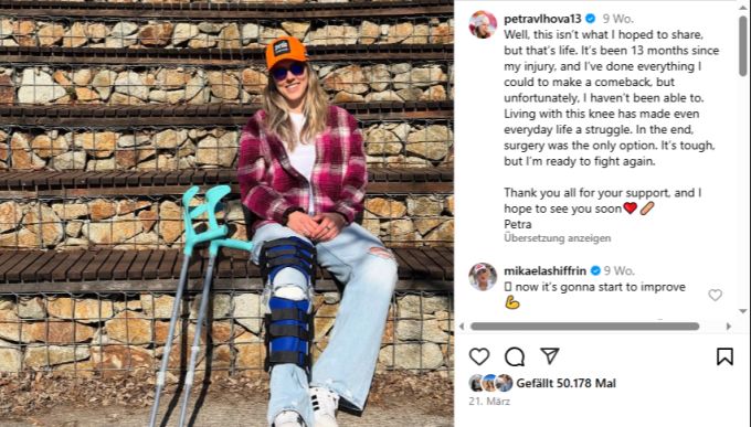 Petra Vlhova musste sich im März erneut operieren lassen. petra vlhova