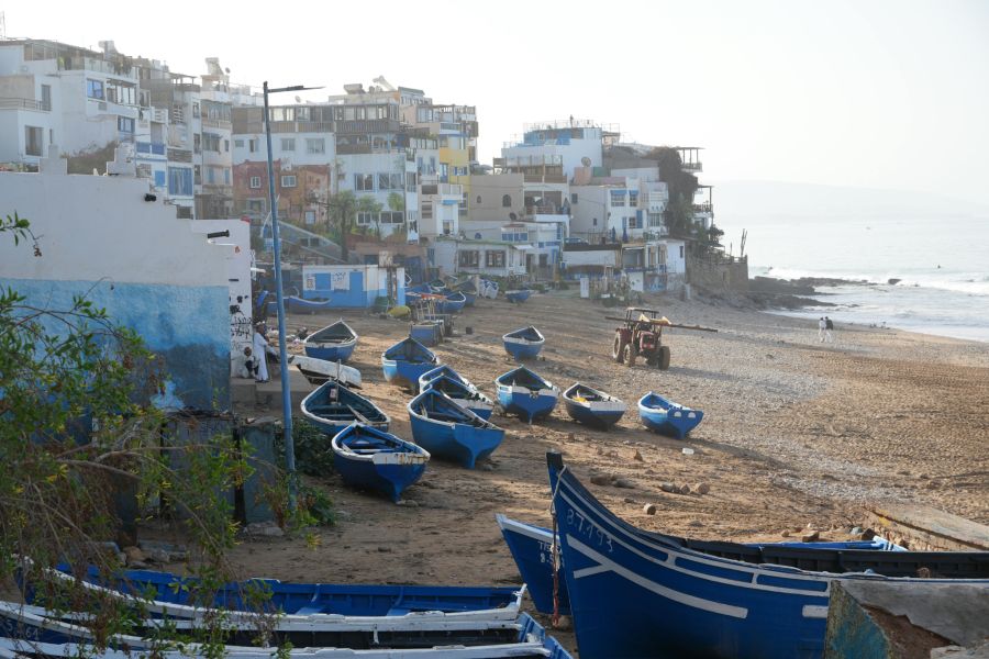 Die Küstenstadt Taghazout in Marokko. Hier ist eine Schweizerin verstorben.