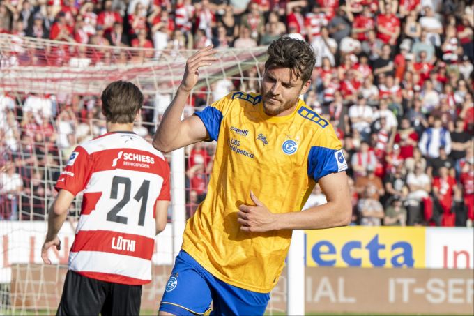Pascal Schürpf trifft für GC gegen Winti doppelt – beide Tore zählen aber wegen Abseits nicht. GC