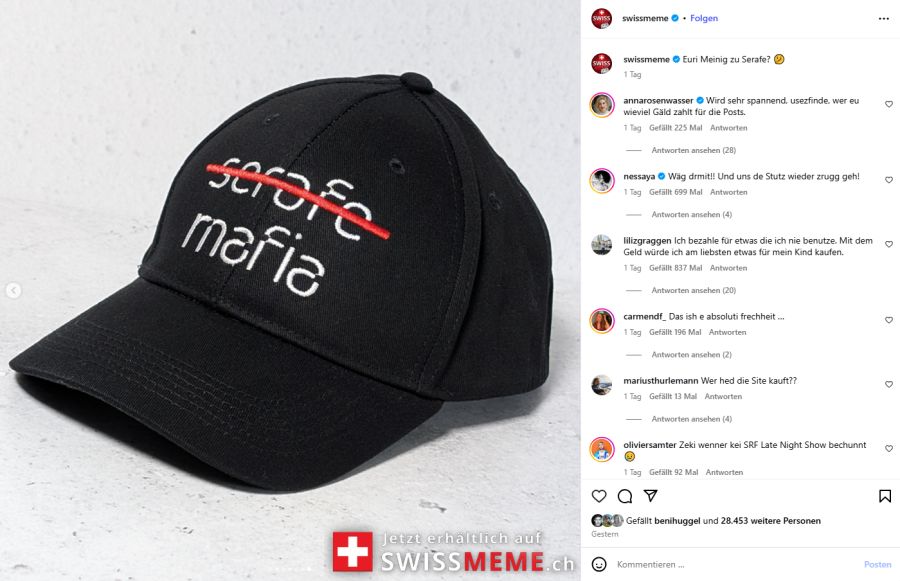 Und Werbung für seinen neuen Anti-Serafe-Hut macht der Swissmeme-Admin auch noch.