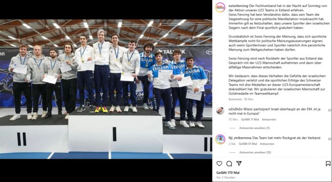 Das Statement von Swiss Fencing zum Fecht-Skandal der Schweizer an der U23-EM. swiss fencing