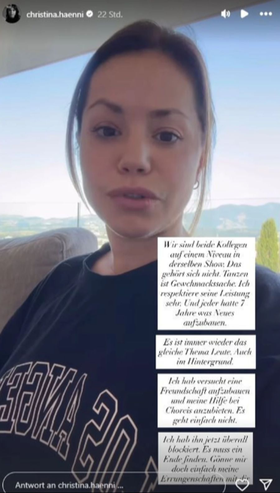 Christina Hänni nennt den Namen ihres Ex-Partners zwar nicht.