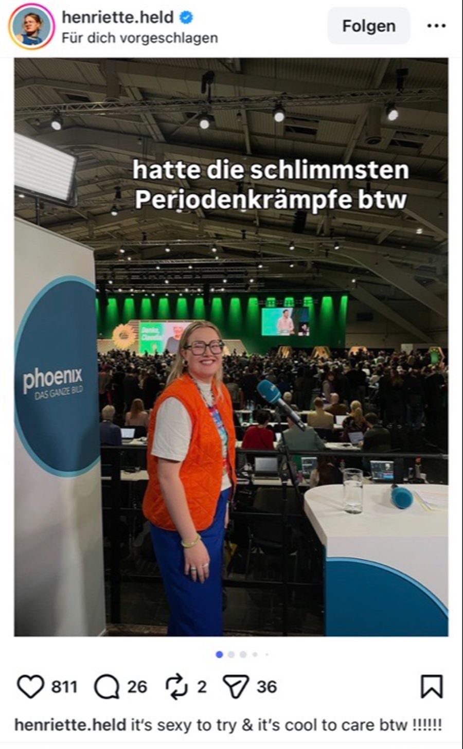 Die Bundessprecherin der Grünen Jugend Deutschland teilt ein intimes Detail.