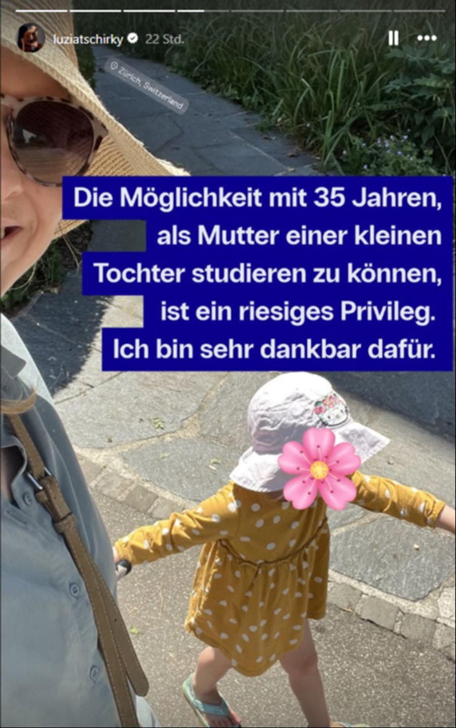 Dass sie ihr Studium mit ihrem Familienleben vereinbaren kann, beschreibt sie als «riesiges Privileg».