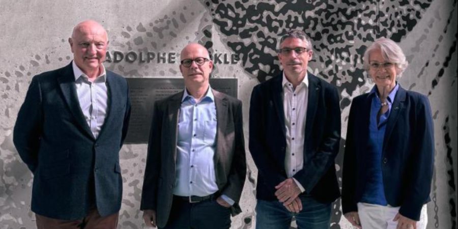 Auf dem Bild (vl.): Peter Huber, Christoph Weder, Hans Jörg Limbach, Katharina Fromm.