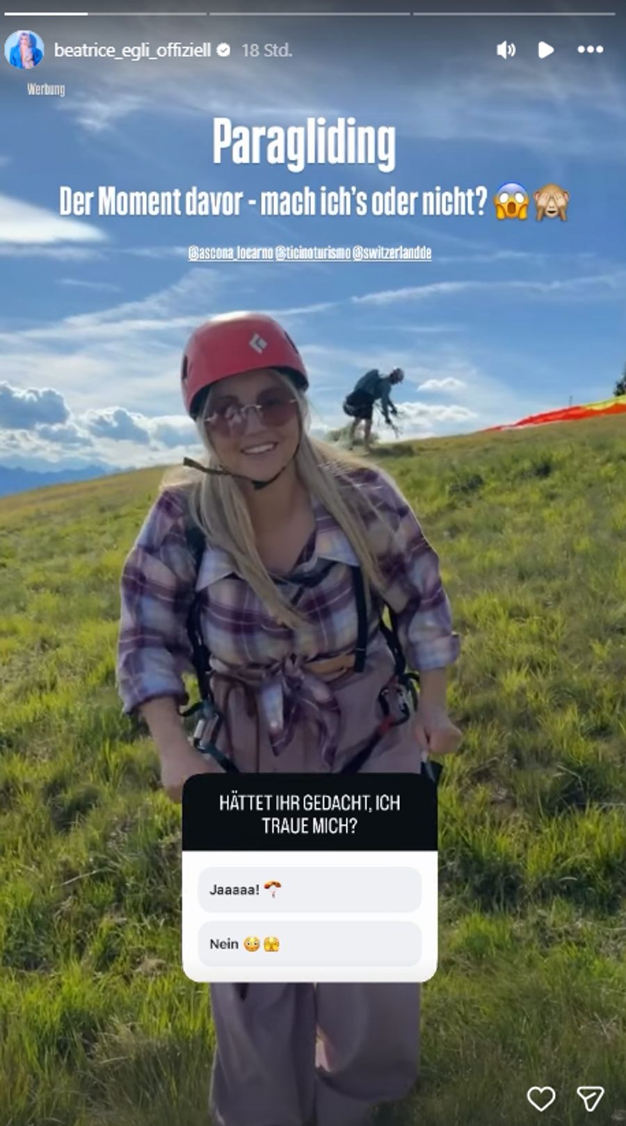 Kurz vor dem Abflug macht sich bei Beatrice Egli plötzlich Nervosität breit.