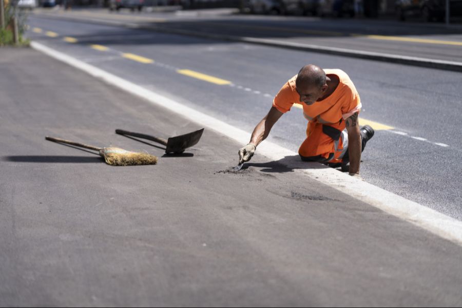 Strassenarbeiter Hitze