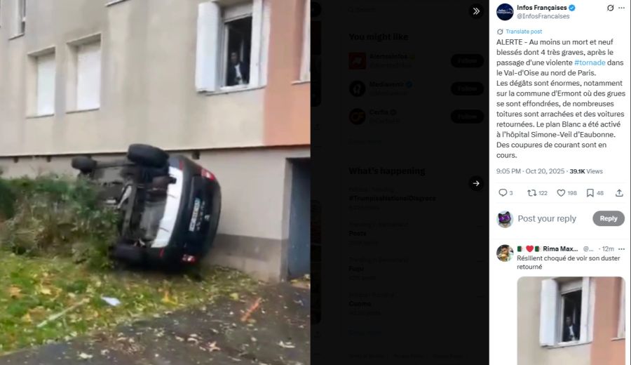 Ein heftiger Sturm hat den Norden von Paris verwüstet.