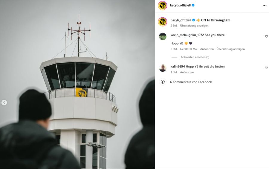 In Belp ist die YB-Flagge gehisst. Ob das in England helfen wird?