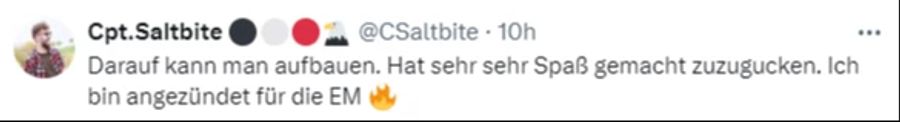 Viele drücken ihre Vorfreude auf die EM aus. Dieser Fan bezeichnet sich als «angezündet».