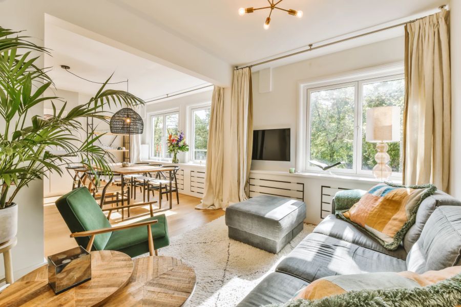 Ein gemütlicher Bereich im Wohnzimmer.