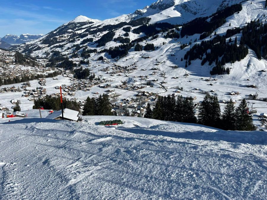 Ein Blick auf das Zielgelände am Chuenisbärgli.