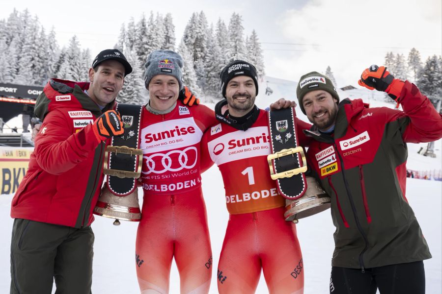 Auch Thomas Tumler (l.) und Luca Aerni (r.) können über das tolle Schweizer Resultat jubeln, zu dem sie beigetragen haben.