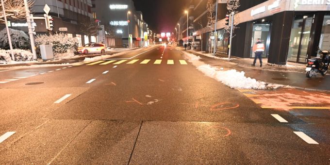 Unfallstelle in Heerbrugg. Unfallstelle in Heerbrugg.