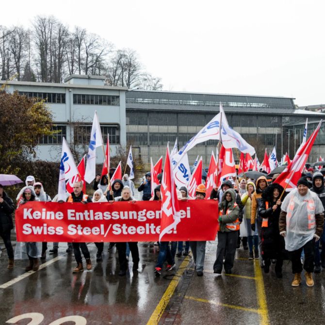 Luzern steeltec Entlassungen Proteste