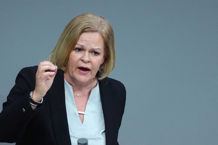 Die deutsche Innenministerin Nancy Faeser (SPD).
