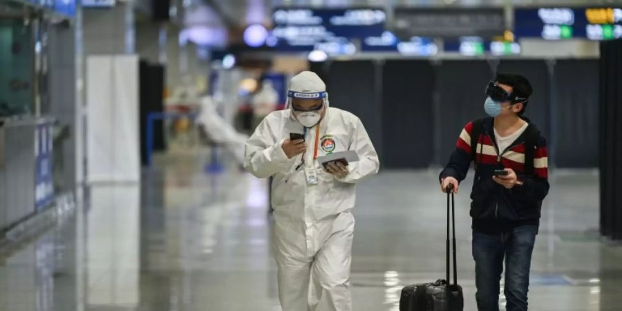 Szene am Flughafen Shanghai