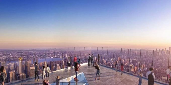 Die neue Aussichtsplattform «The Edge» in einer Computersimulation. Foto: Related-Oxford/dpa aussicht new york