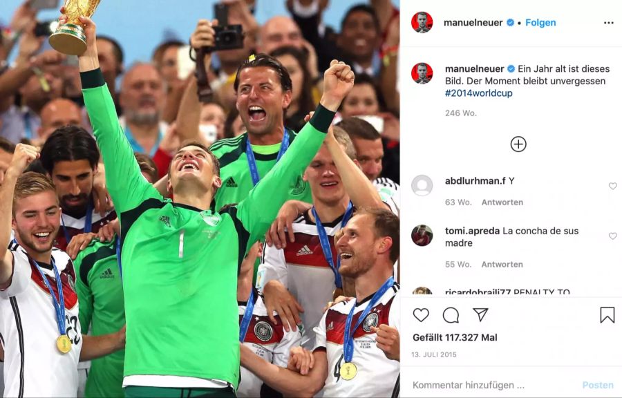2014 wurde er in Brasilien zum Fussball-Weltmeister.