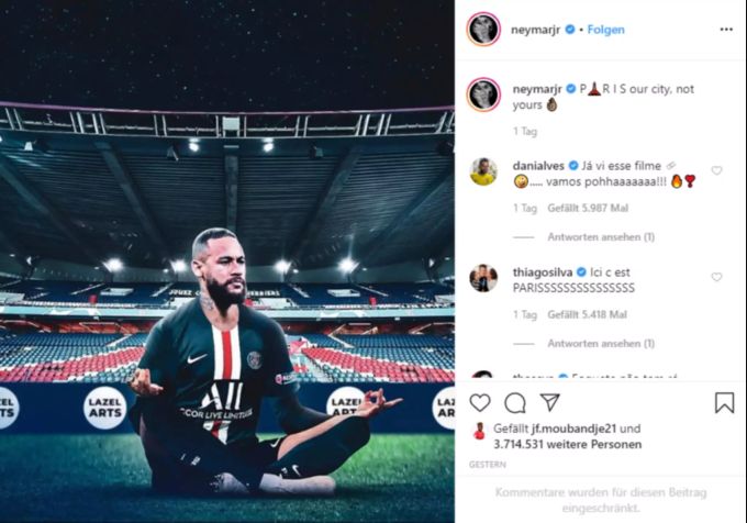 Der brasilianische Superstar Neymar revanchiert sich auf Instagram bei Haaland und dem BVB. Neymar