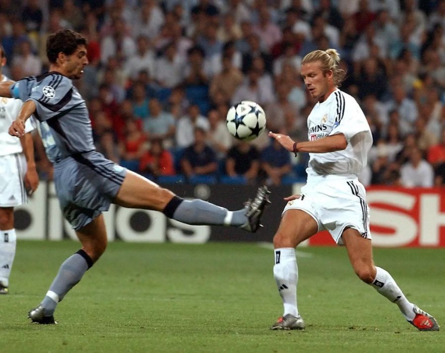 Mit Olympique Marseille spielte er gegen die ganz Grossen. Hier im Duell mit Real Madrids David Beckham.