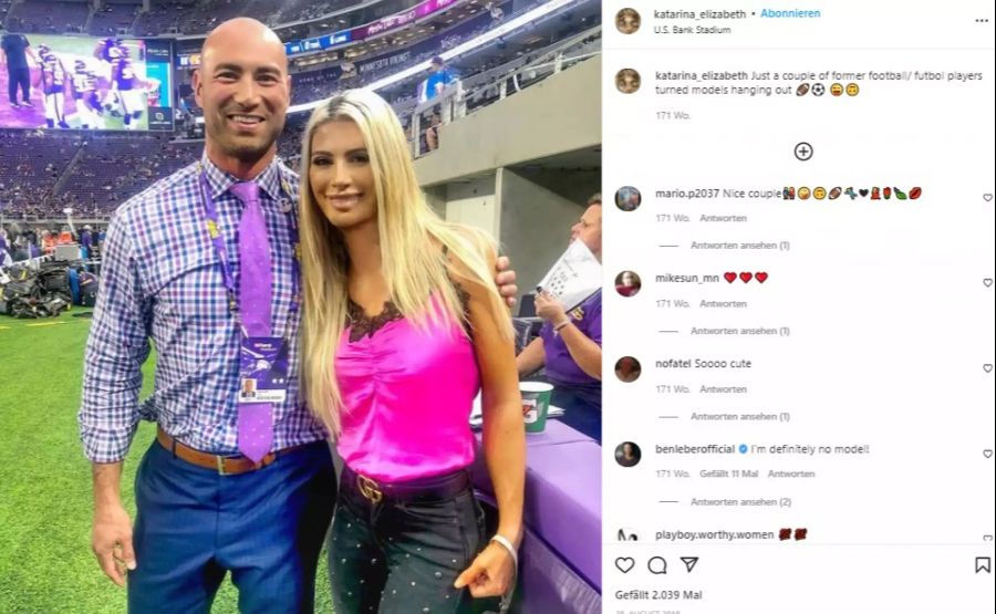 Das Insta-Model war schon mehrmals an Spielen der Minnesota Vikings.