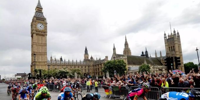 Die Tour de France gastierte zuletzt 2014 in London. Foto: Andy Rain/EPA/dpa Tour de France