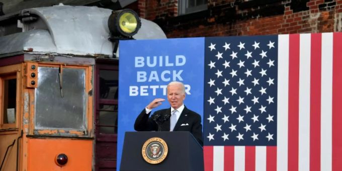 Joe Biden bei Rede in Tram-Museum Joe Biden bei Rede in Tram-Museum