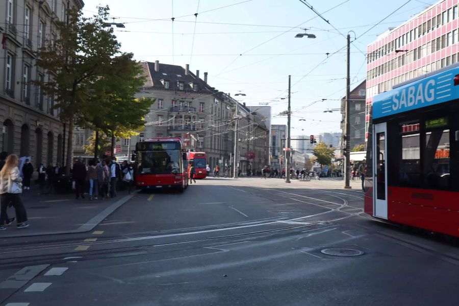 Wegen der Demonstration kam es zu Störungen beim Betrieb von «Bern Mobil».