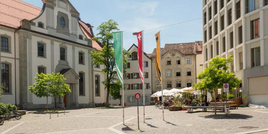 Der Kirchplatz in der Altstadt Altstätten (SG).