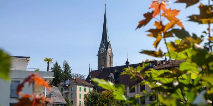 Blick auf die kath. Pfarrkirche in Rorschach. Blick auf die kath. Pfarrkirche in Rorschach.