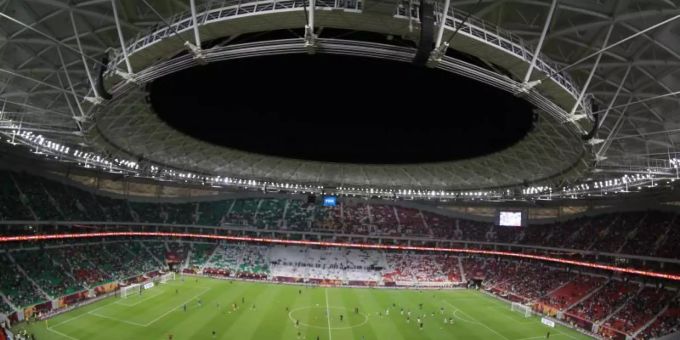 Das Al-Thumama-Stadion, einer der Austragungsorte der Fussball-Weltmeisterschaft 2022 in Katar. Foto: Hussein Sayed/AP/dpa Das Al-Thumama-Stadion, einer der Austragungsorte der Fussball-Weltmeisterschaft 2022 in Katar. Foto: Hussein Sayed/AP/dpa
