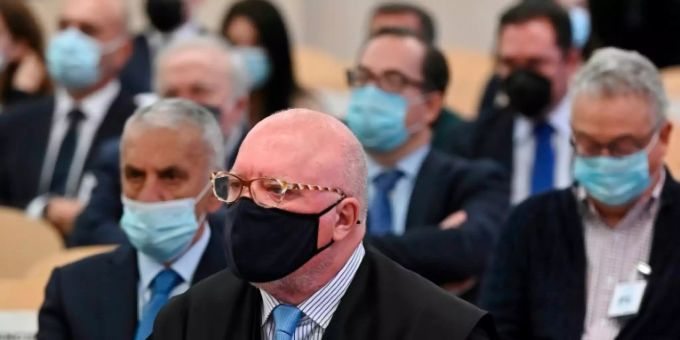 Ex-Kommissar José Manuel Villarejo am ersten Prozesstag. Prozess