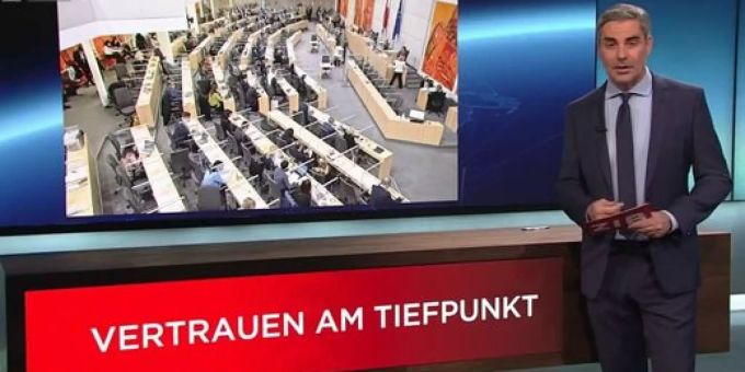 ORF Moderator Roman Rafreider schein im «ZIB Flash» betrunken zu sein. Roman Rafreider ORF