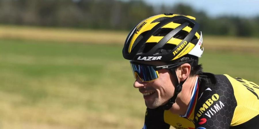 Primoz Roglic hat seinen Vertrag beim niederländischen Team Jumbo-Visma vorzeitig bis 2025 verlängert. Foto: Marco Alpozzi/LaPresse via ZUMA Press/dpa