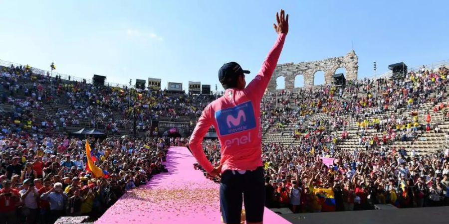 Verona richtete zuletzt 2019 beim Gesamtsieg des Ecuadorianers Richard Carapaz das Giro-Finale aus. Foto: Gian Mattia D'alberto/Lapresse via ZUMA Press/dpa