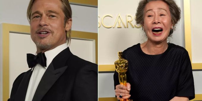 Oscar-Gewinnerin Yuh-Jung Youn beleidigt Brad Pitt auf der Bühne. oscars