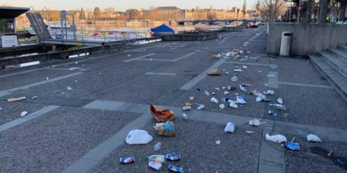 An sonnigen Tagen bleibt überdurchschnittlich viel Abfall auf den Strassen liegen. Abfall Zürich