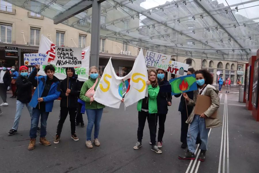 Auch die Kleinsten sind am Klimastreik in Bern mit dabei.