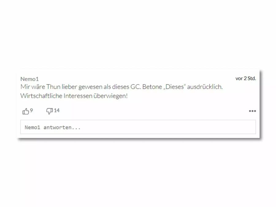 Diese Person ist offensichtlich kein GC-Fan.