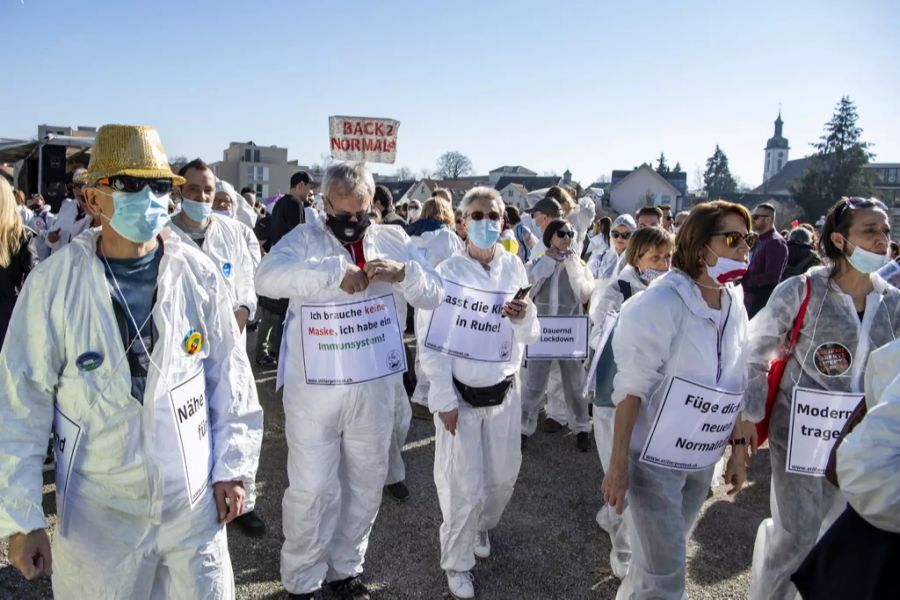 Coronavirus Freiheit Protest Wohlen