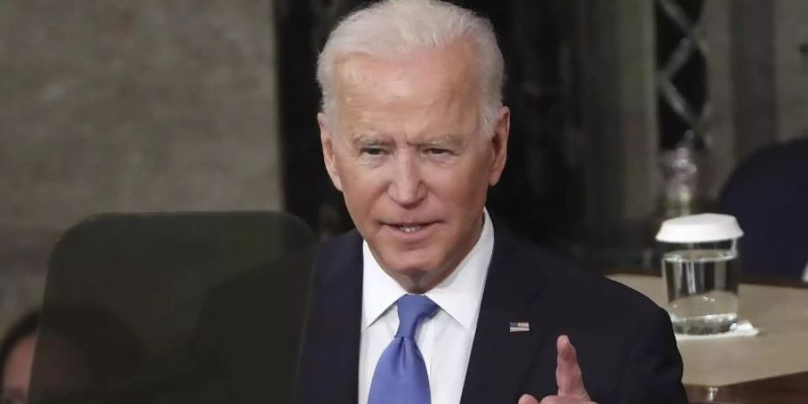 US-Präsident Joe Biden spricht während einer gemeinsamen Sitzung des US-Kongresses. Foto: Michael Reynolds/Pool EPA/AP/dpa