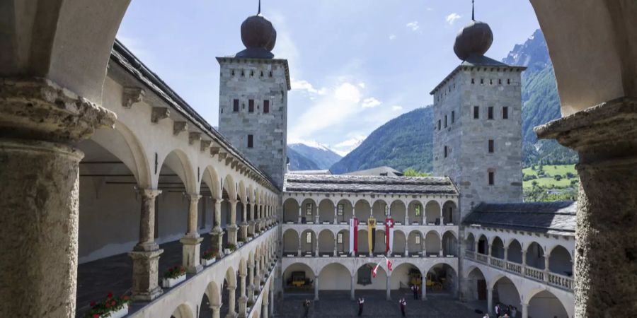 Der Innenhof des Stockalperschlosses in Brig-Glis.