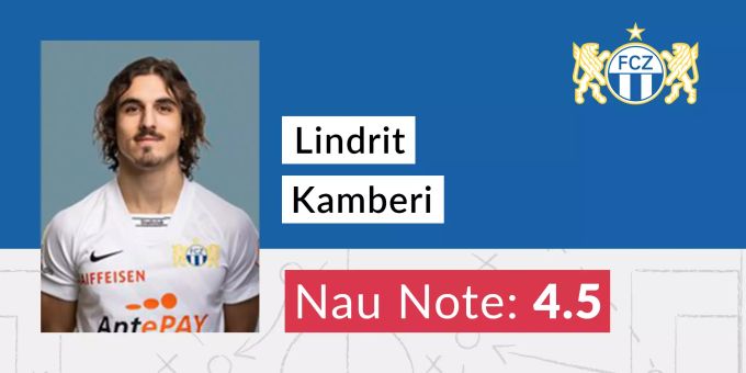 Die Nau.ch-Note für Lindrit Kamberi vom FC Zürich. FC Zürich