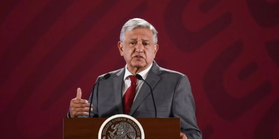 Mexikos Präsident Obrador am Samstag in Mexiko-Stadt