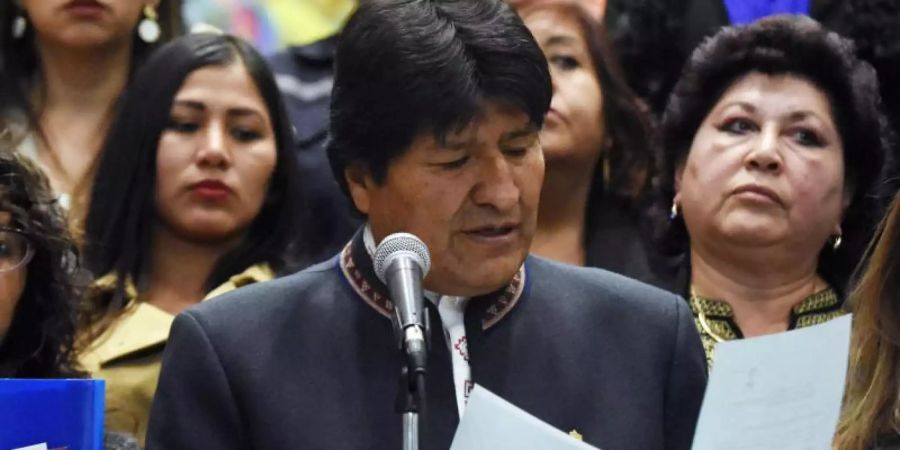 Evo Morales, Präsident von Bolivien, will die Gewalt gegen Frauen bekämpfen. Foto: Diego Valero/ABI